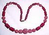 BN19  Vegetable ivory red necklace